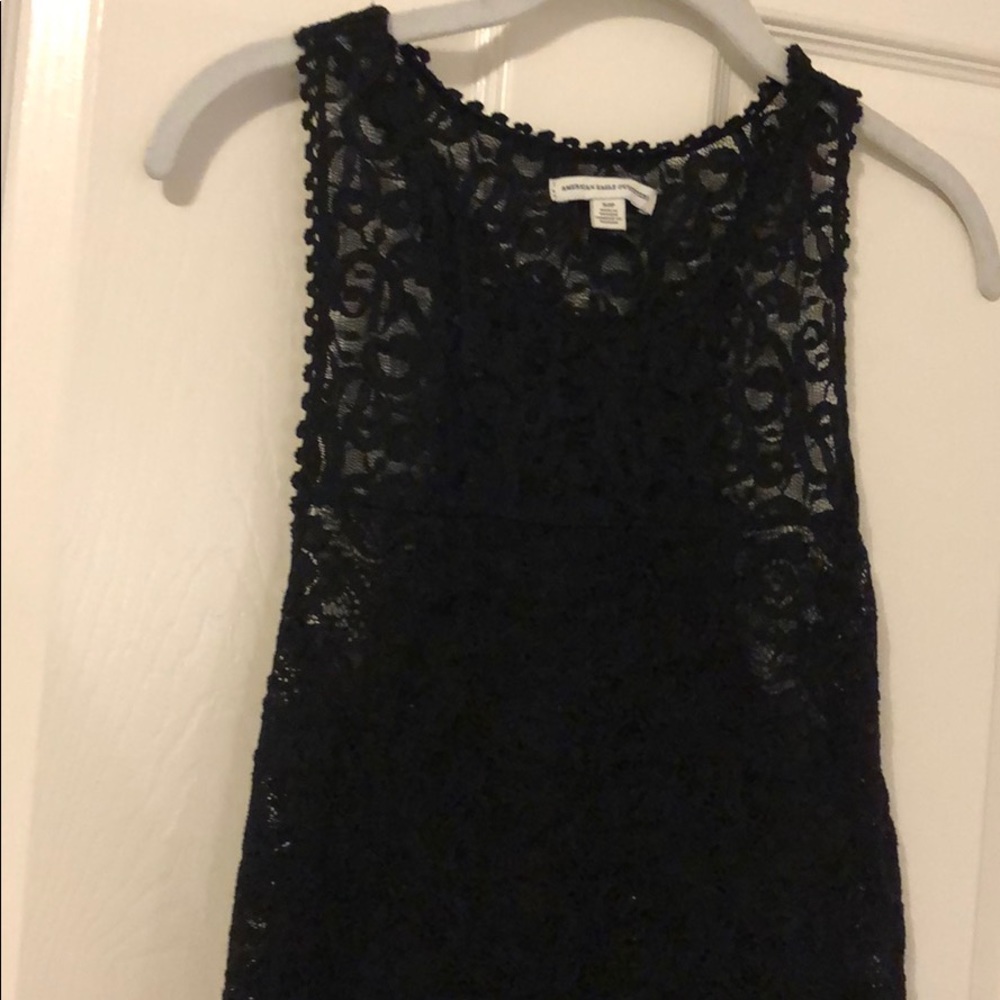 American Eagle Outfitters Black Lacy Tank Top
